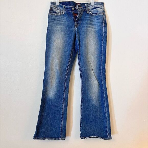 Lucky Brand Women's Gene Montesan Acid Wash Boot Cut Blue Jeans Size 4/27 - Picture 1 of 4
